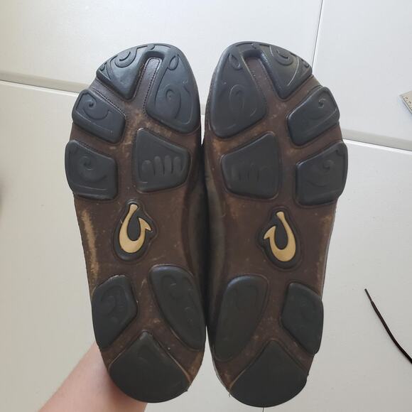 OluKai Moloa Shoes Mens Size 10 Brown Leather Loafers Slip On Comfort 10128-747C - Picture 8 of 9